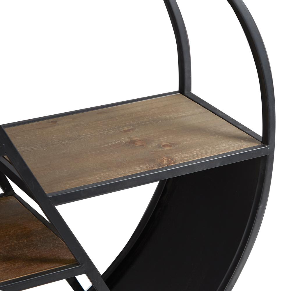 Dillon Round Asymmetrical Tiered Slim Black Side Table Dillon Round Asymmetrical Tiered Slim Black Side Table