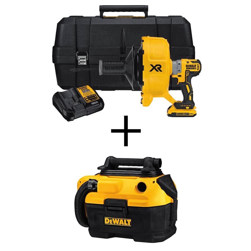DEWALT 20Volt MAX LithiumIon Cordless Drain Snake Kit with Bonus 2
