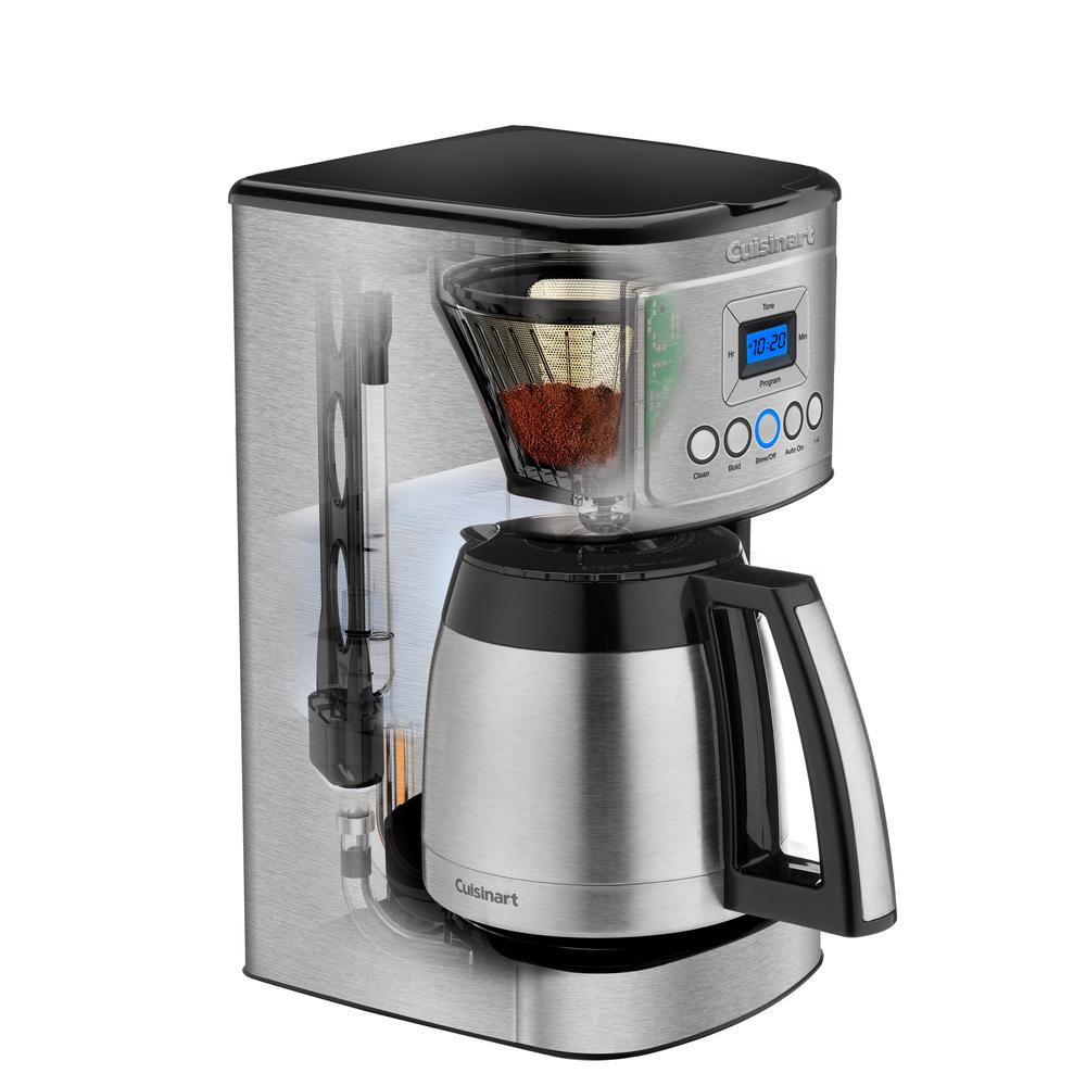 Stainless Steel Carafe Coffee Maker 12 Cup cuisinart 12 cup programmable silver coffee maker with built in timer dcc 3400 the home depot