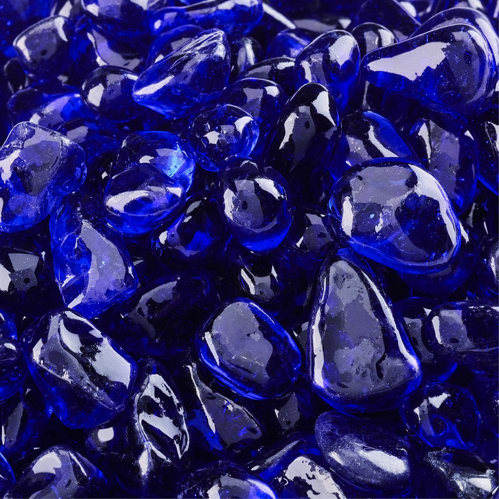 Fire Pit Essentials 10 Lbs Deep Sea Blue Fire Glass Dots For