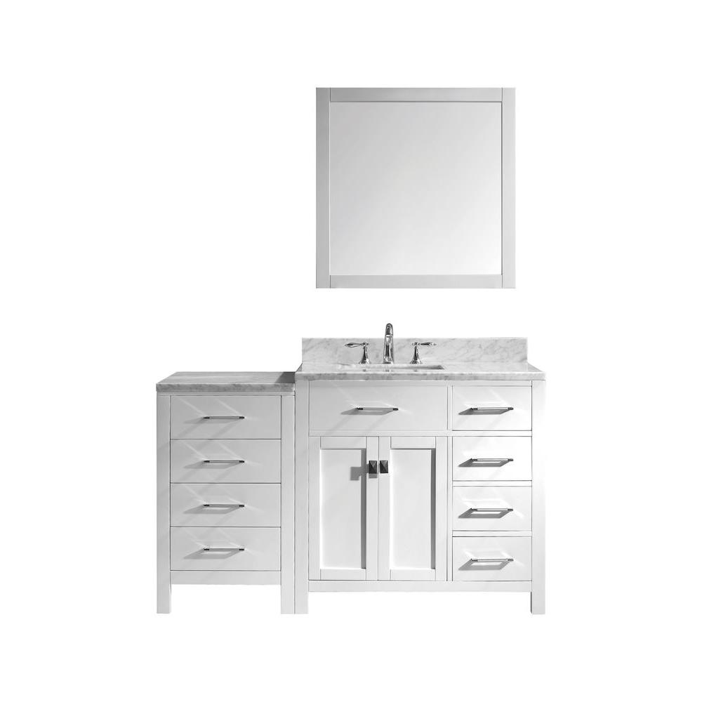 Virtu USA Caroline Parkway 57 in. W x 36 in. H Vanity with Marble