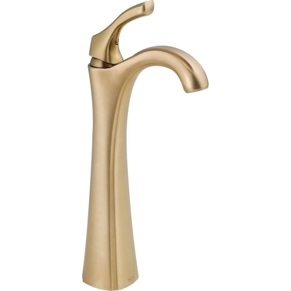 Delta Addison Single Hole Single Handle Vessel Bathroom Faucet In Champagne Bronze