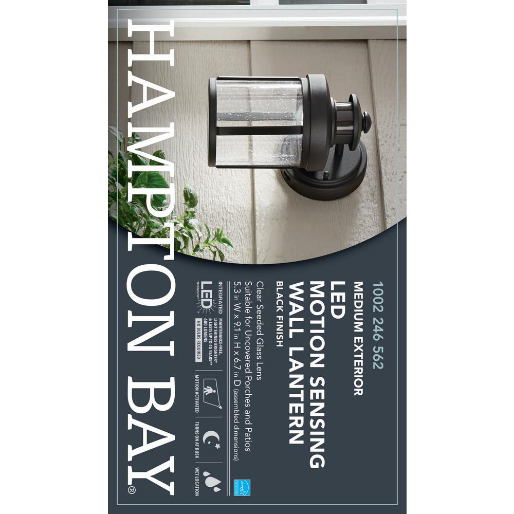 Hampton Bay Black Motion Sensor Outdoor Integrated Led Wall Lantern Sconce Izd1691ls 3 The Home Depot - Black Motion Sensor Outdoor Integrated Led Wall Lantern Sconce Hampton Bay Black Motion Sensor Outdoor Integrated Led Wall Lantern Sconce Izd1691ls 3 The Home Depot - Black Motion Sensor Outdoor Integrated Led Wall Lantern Sconce