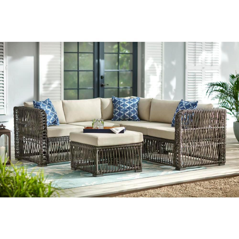 Buy Grand Isle 4-Piece Wicker Outdoor Patio Sectional Seating Set with