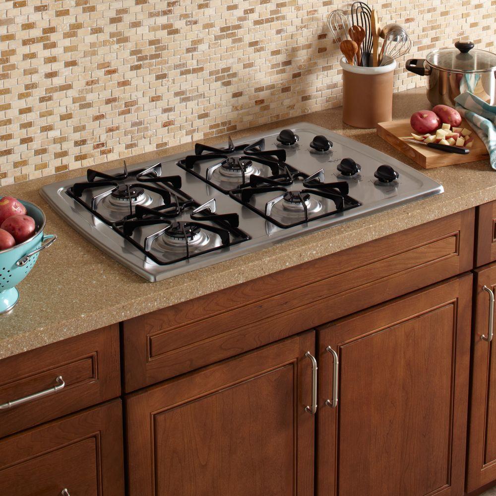 Whirlpool 30 In Gas Cooktop In Stainless Steel With 4 Burners