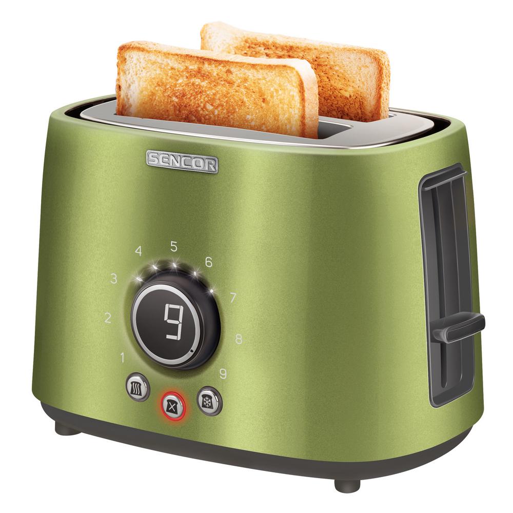 Sencor 800Watts 2 Slice Light Green Long Slot Toaster with Rack