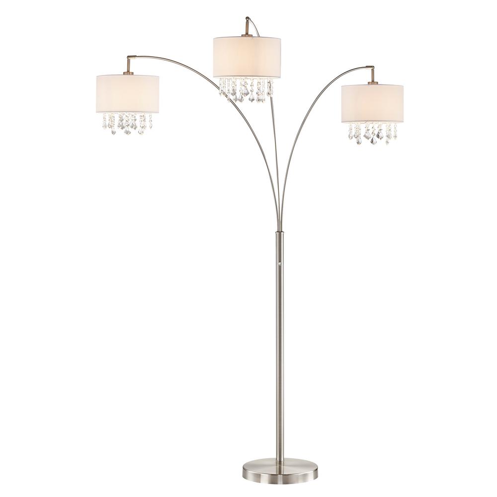 Artiva Lumiere Iv 80 In Led Crystal Arc Satin Nickel Floor Lamp Dimmer