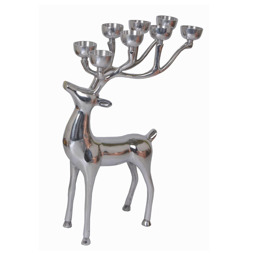 Unbranded 24 25 In 8 Tea Light Silver Aluminum Reindeer Candle Holder Ds 25433b The Home Depot