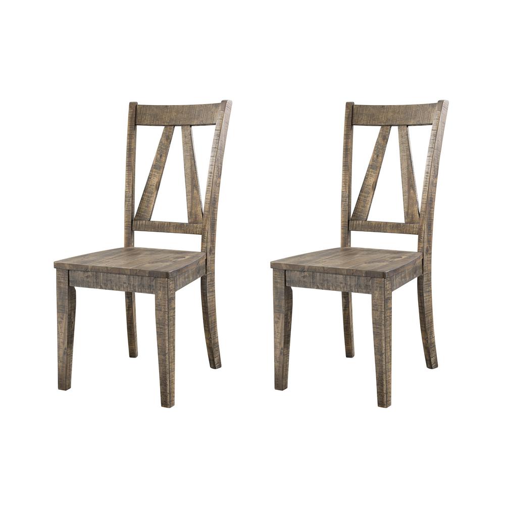 Wood Dining Chairs Kitchen Room Furniture The Home Depot Flynn Walnut Wooden Side Chair Set