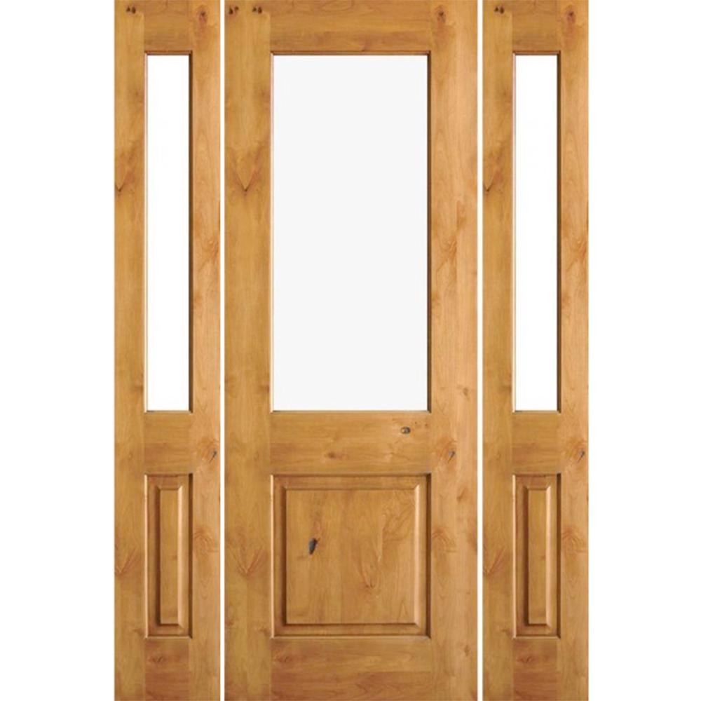 Krosswood Doors 64 In X 96 In Rustic Knotty Alder Wood Clear