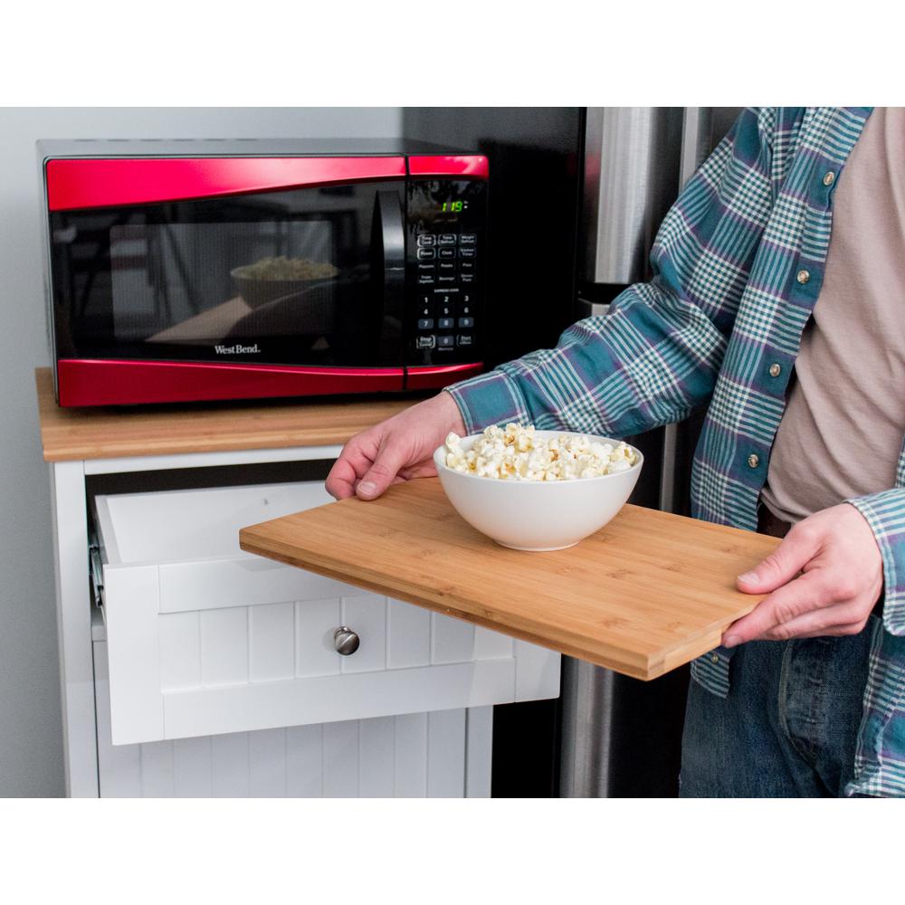 Spacemaster Spacemaster Microwave Kitchen Cart With Hideaway Trash