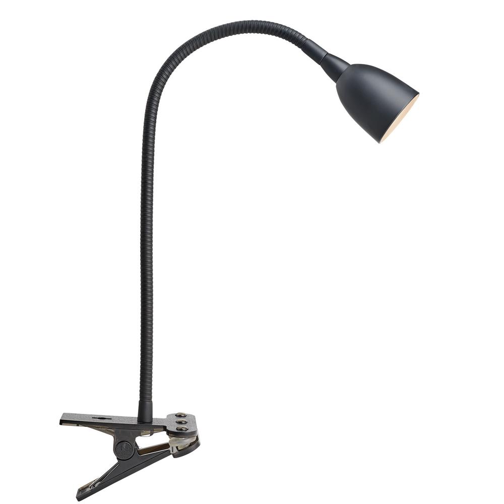 Chrome Finish 6W LED Cool White Integrated Desk Clamp Lamp Flexible Neck Grey