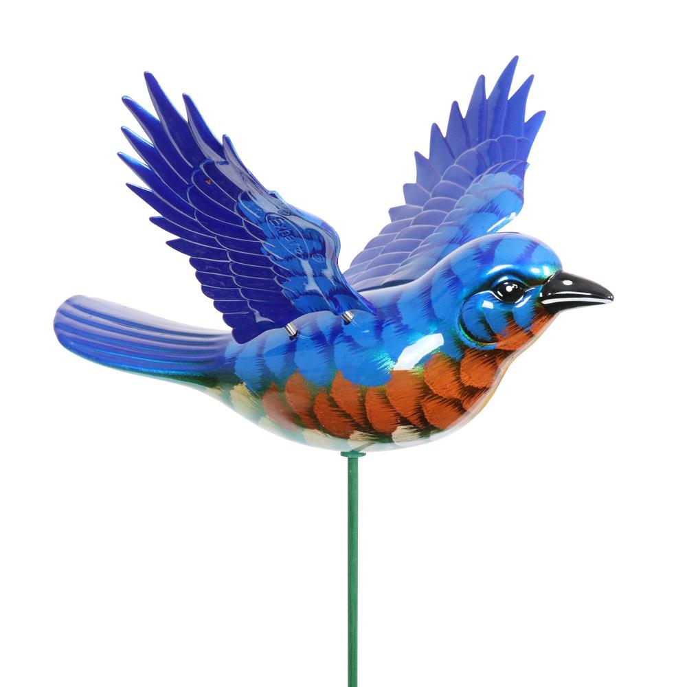 Exhart WindyWings Blue Bird 2.63 ft. Blue Plastic Garden Stakes 2Pack
