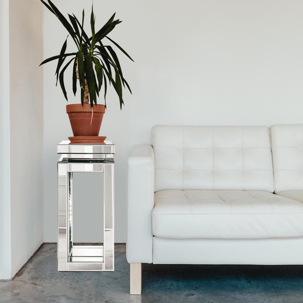 The Howard Elliott Collection Small Mirrored Pedestal Table