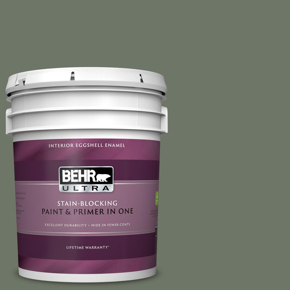 BEHR ULTRA 5 gal. PPU1019 Conifer Green Eggshell Enamel Interior