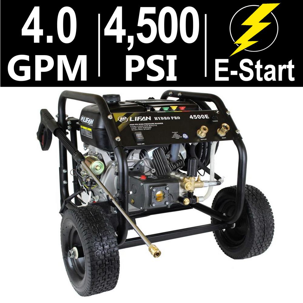 LIFAN Hydro Pro Series 4,500 psi 4.0 GPM AR Tri-Plex Pump Electric Start Gas... by LIFAN
