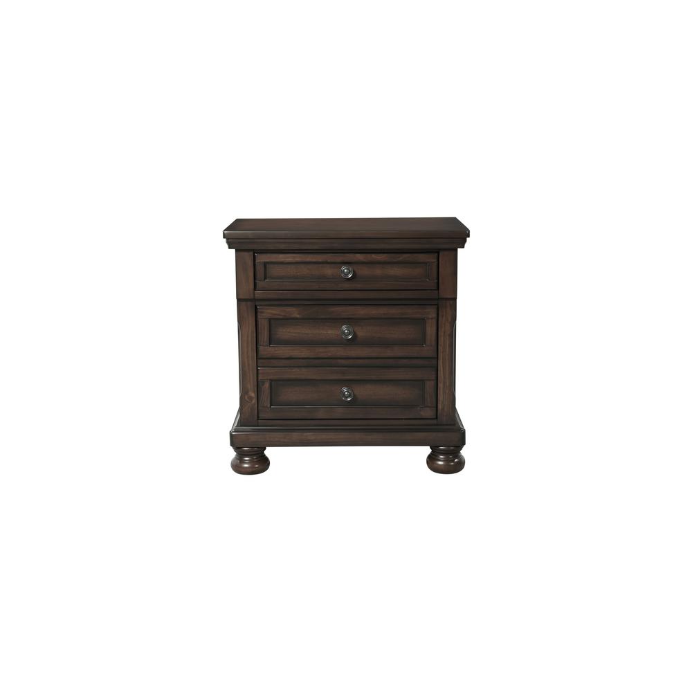 Picket House Furnishings Kingsley 3 Drawer Nightstand W Usb In Walnut Kt600ns The Home Depot