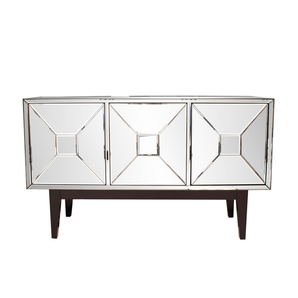 Mirrored Buffet Cabinet With Three Doors 68086 The Home Depot