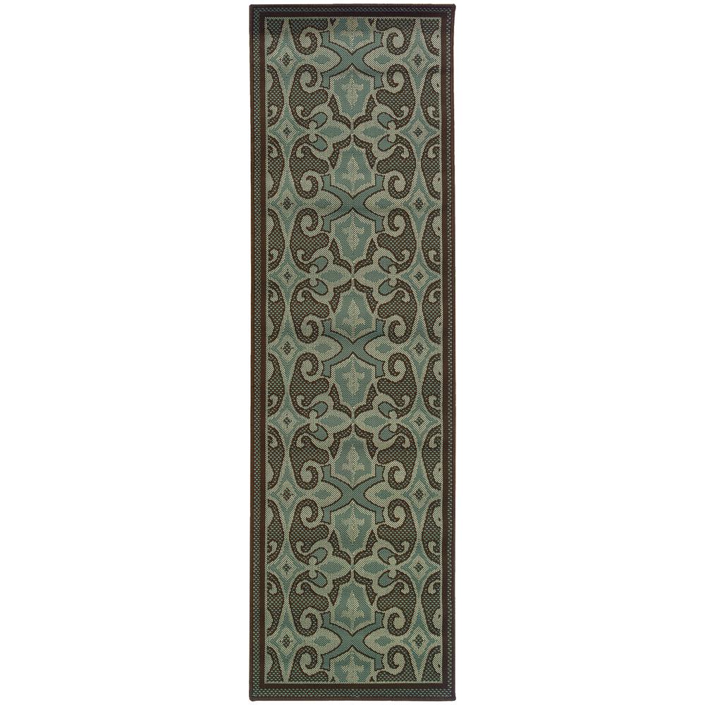 Home Decorators Collection Monterrey Blue 2 ft. x 8 ft. Indoor/Outdoor Runner Rug0519060310