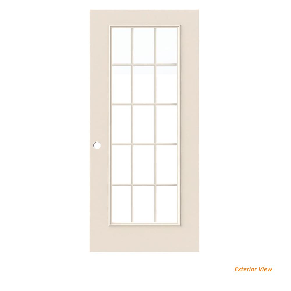 JELDWEN 32 in. x 79 in. 15 Lite Primed Steel Universal