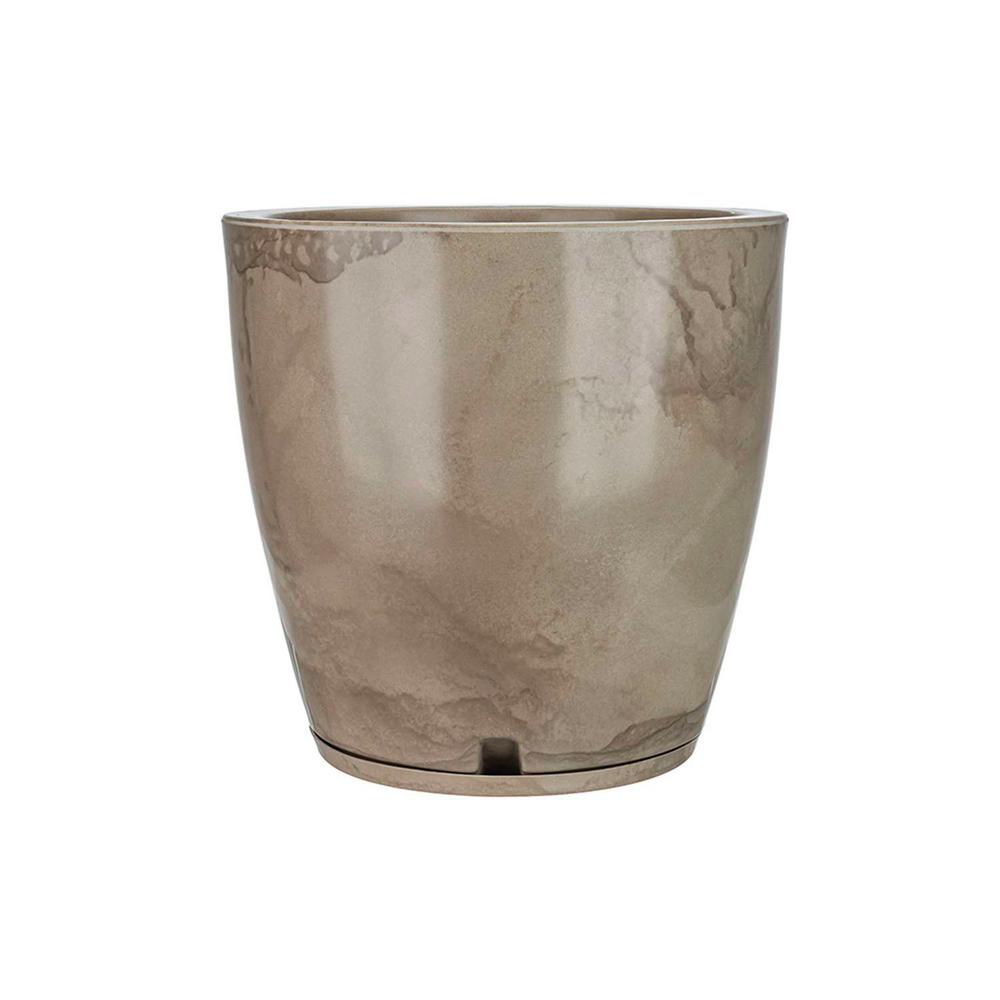 FLORIDIS Amsterdan Large Beige Marble Effect Resin Planter Bowl10.16.