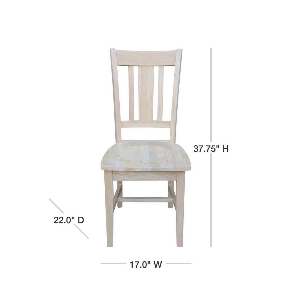 International Concepts San Remo Unfinished Wood Slat Back Dining Chair