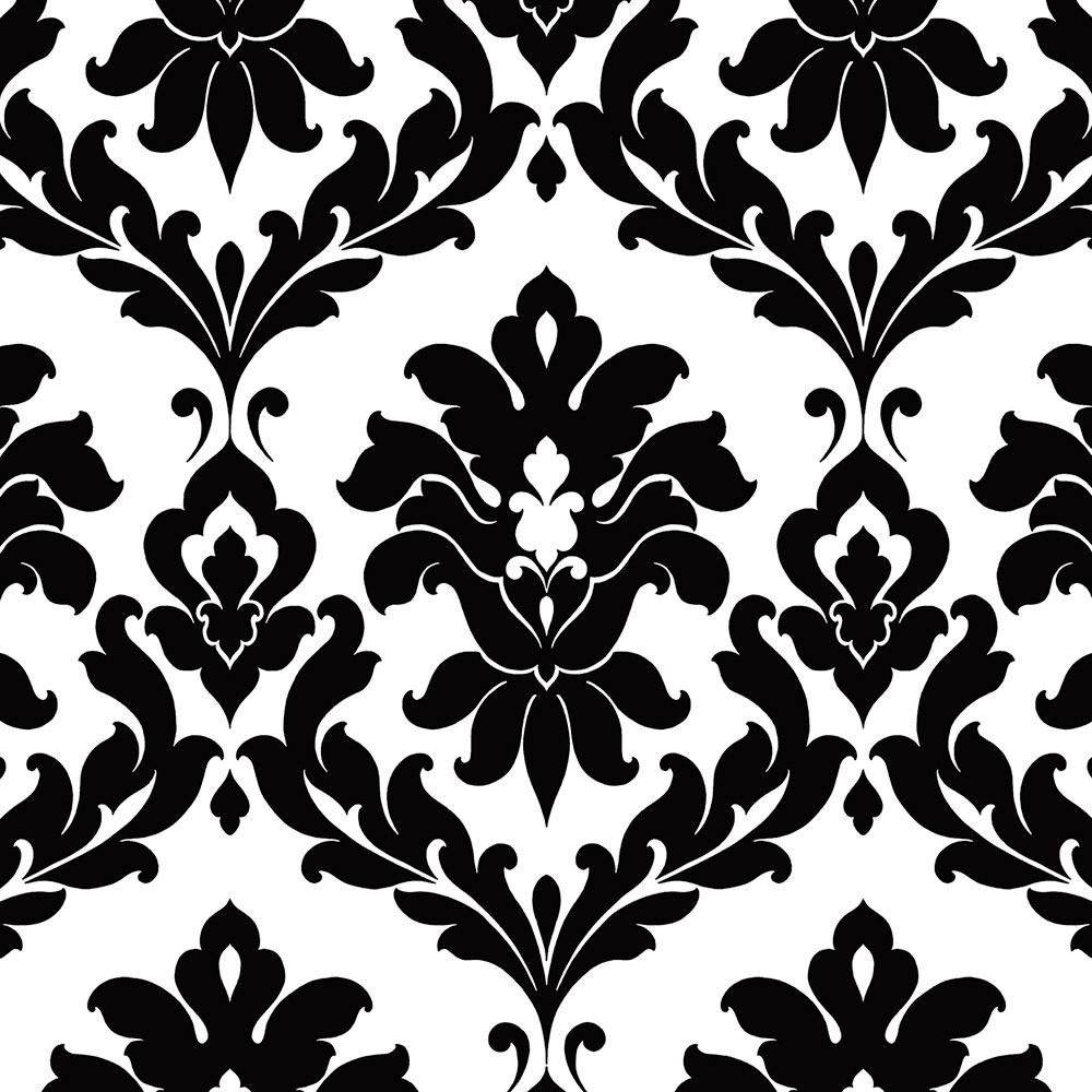 Download Gambar Wallpaper Black and White Damask Pattern terbaru 2020