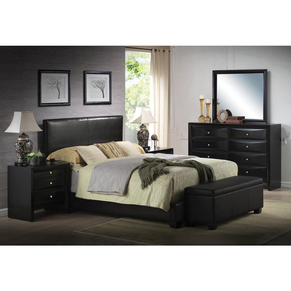 Black Queen Bed Headboard Set Tufted Faux Leather Modern Bedroom Furniture Sale Home Garden Furniture Patterer Home Garden