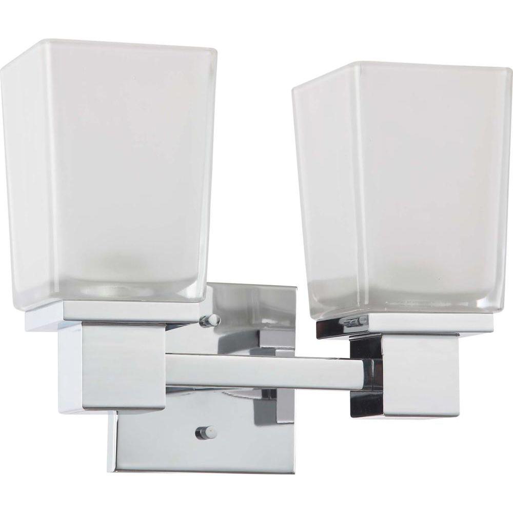 Glomar Belisana 2 Light Polished Chrome Bath Vanity Glomar Belisana 2 Light Polished Chrome Bath Vanity