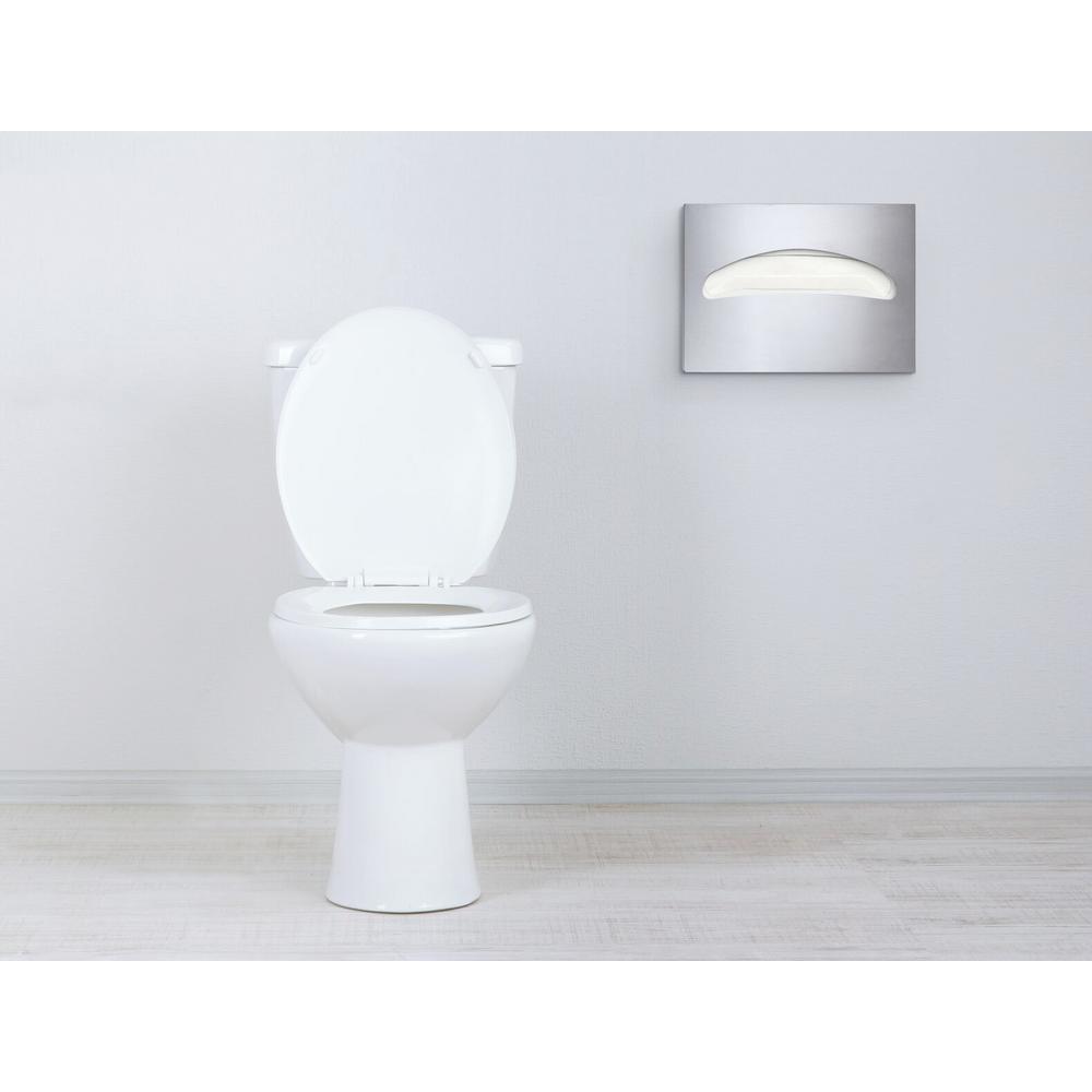 Alpine Industries Stainless Steel Brushed Half Fold Toilet Seat Stainless Steel Brushed Half Fold