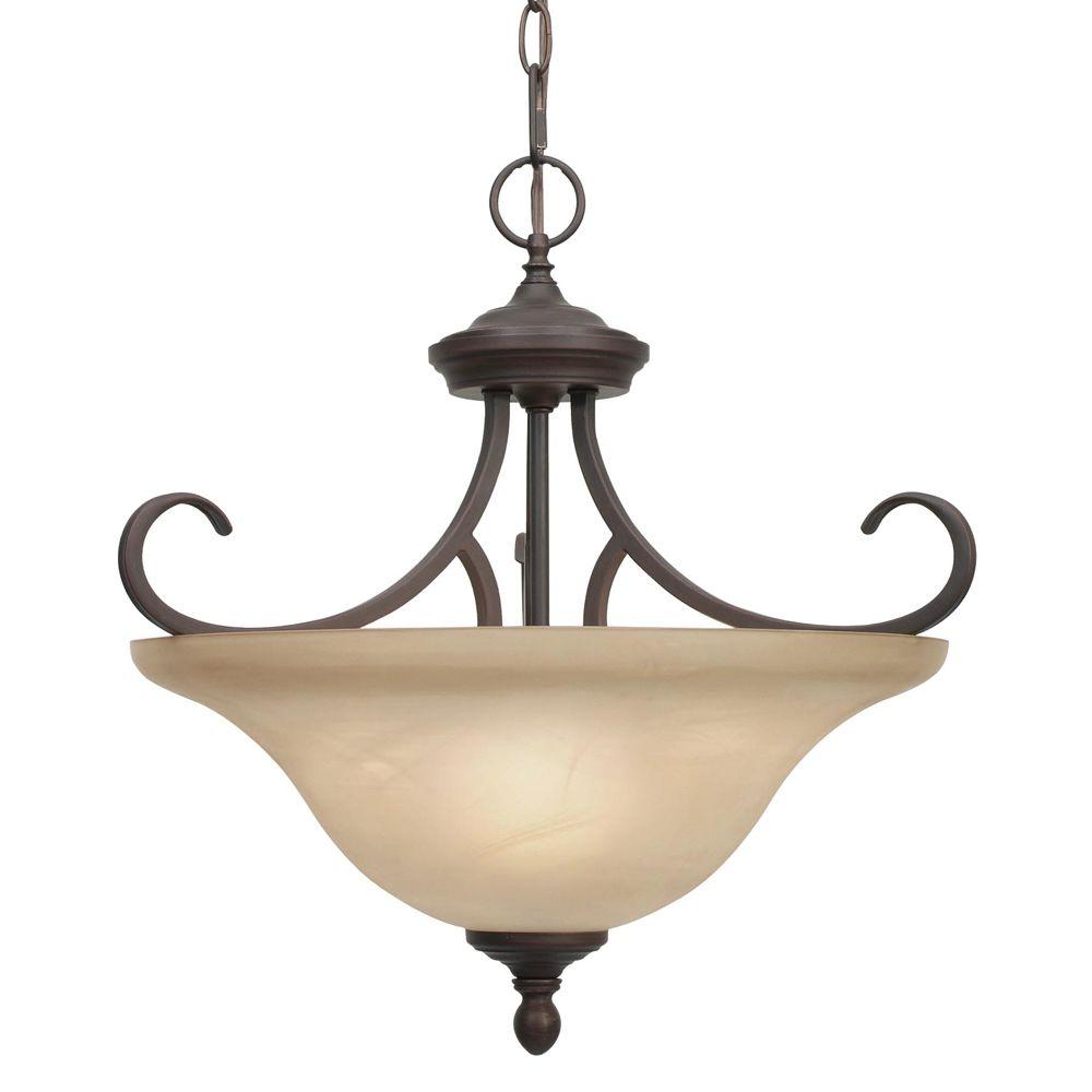 Semi Flush Mount Lighting Lights The Home Lancaster Collection 3 Light Rubbed Bronze Semi Flush Mount
