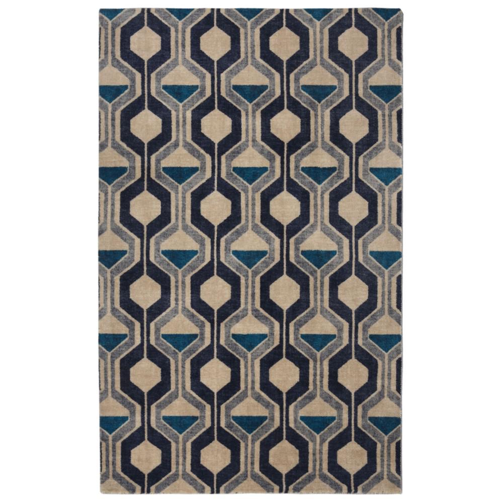 Rugsmith Ring Road Mid Century Modern Geometric Blue 5 Ft X 7 Rugsmith Ring Road Mid Century Modern Geometric Blue 5 Ft X 7