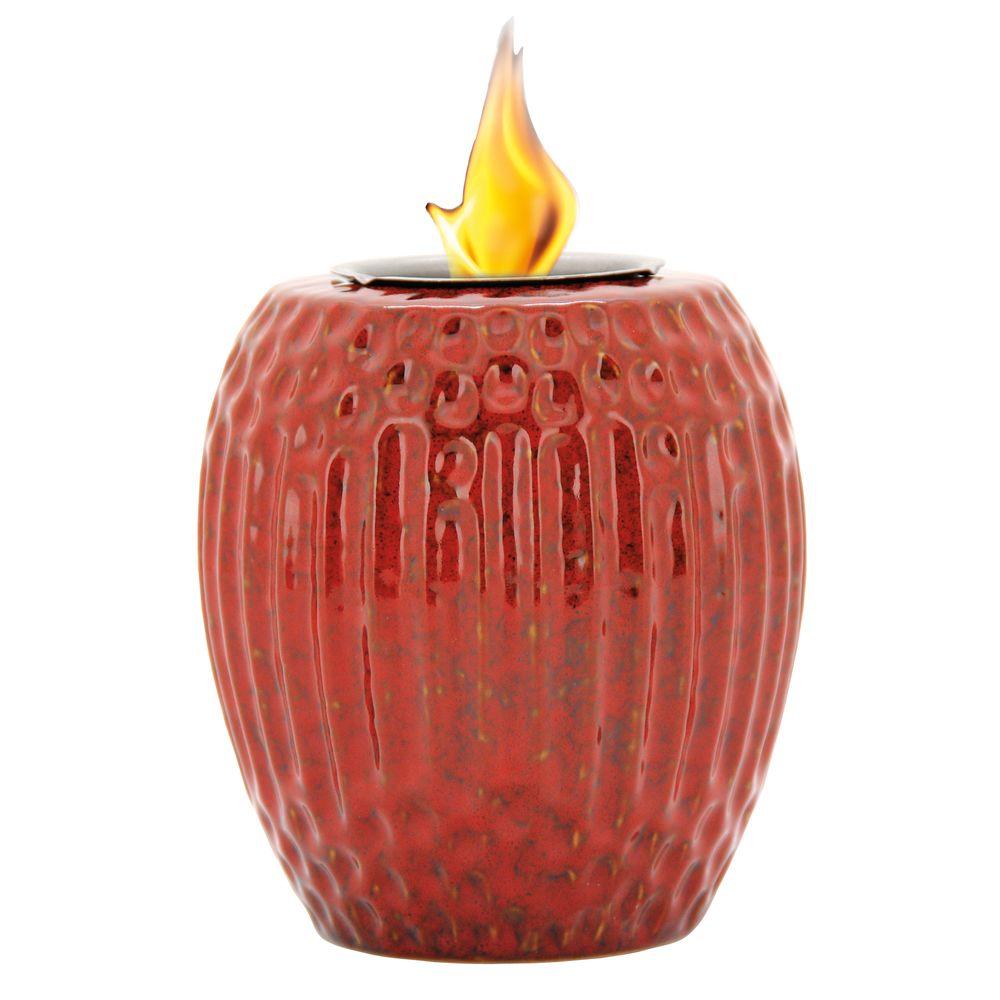 Pacific Decor Ribbed Fire Pot in Ruby Red55486.0 The Home Depot