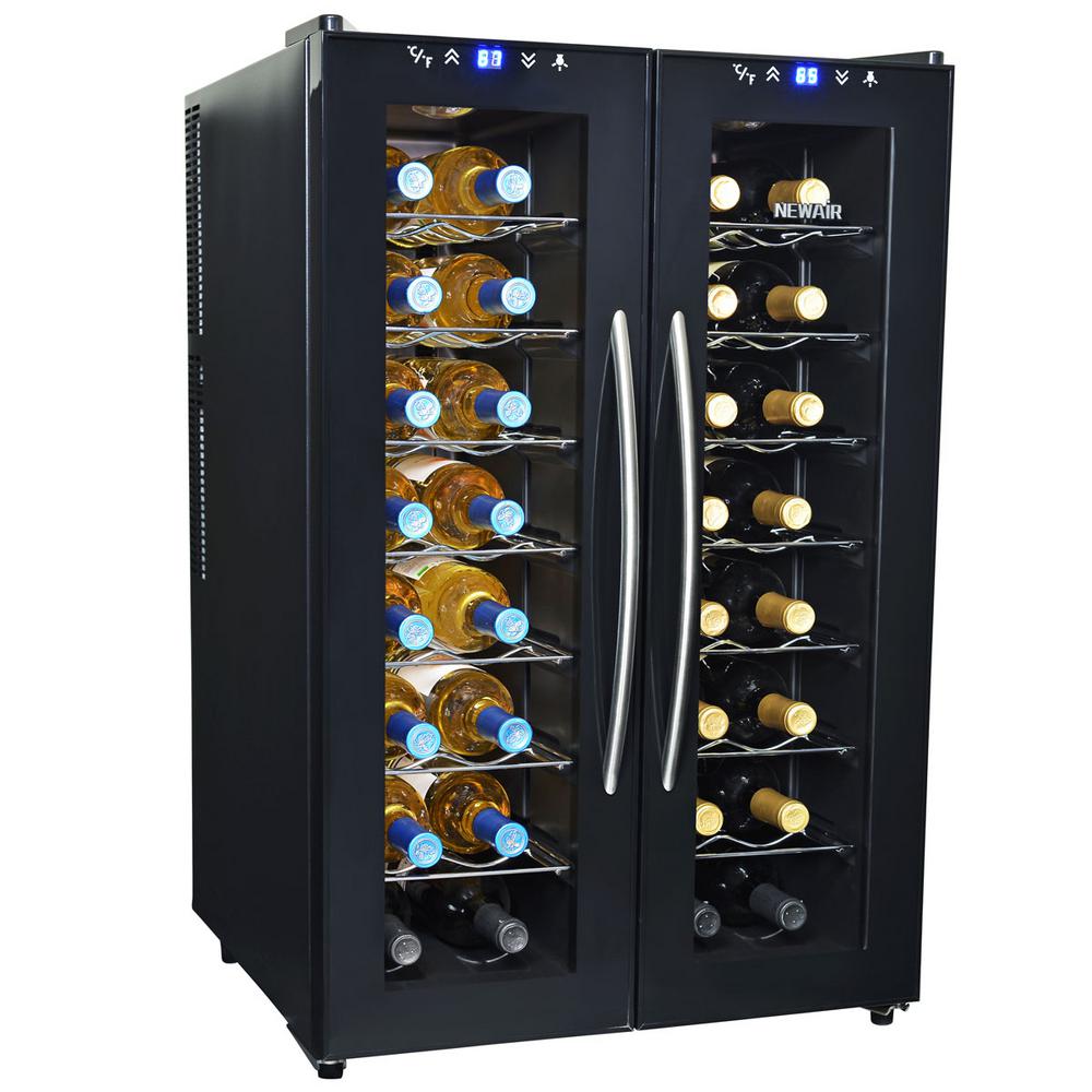 Newair 12 Bottle Freestanding Wine Cooler Aw 121e The Home Depot 32 Bottle Dual Zone Freestanding Wine Cooler