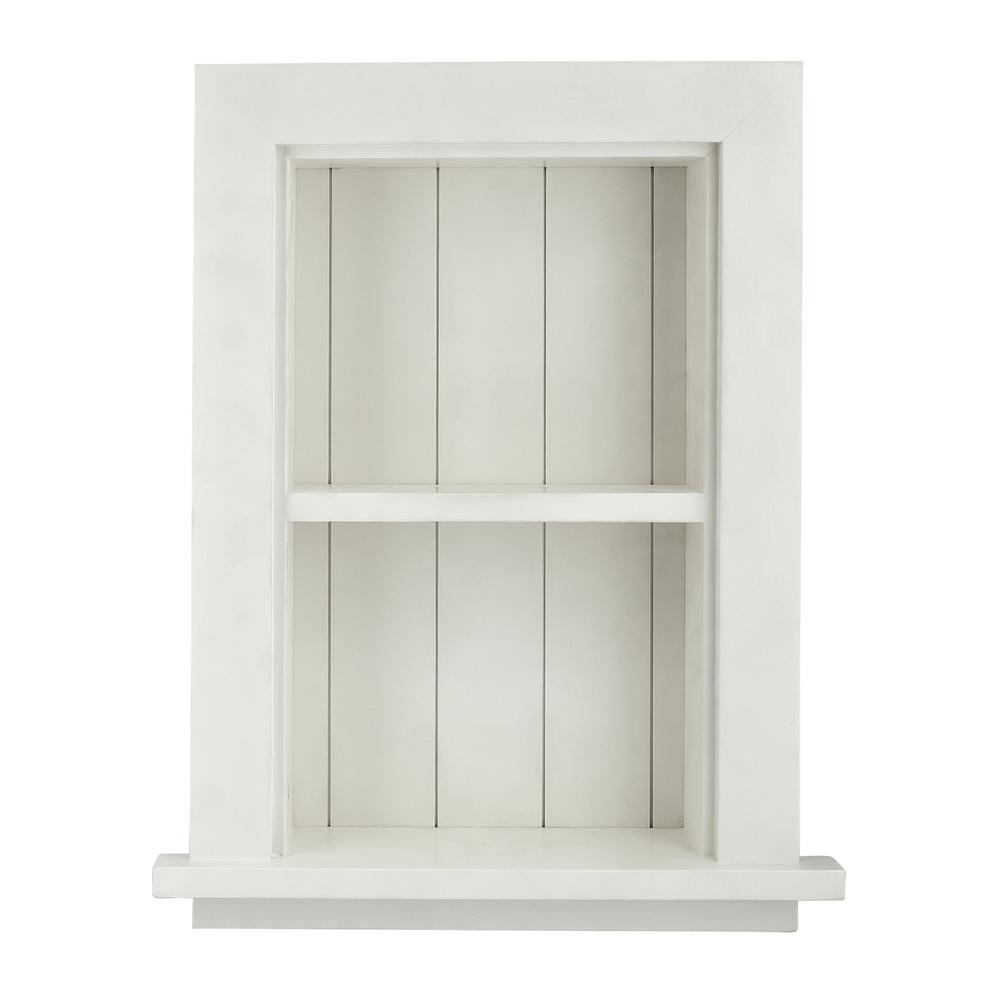 white bathroom wall shelf