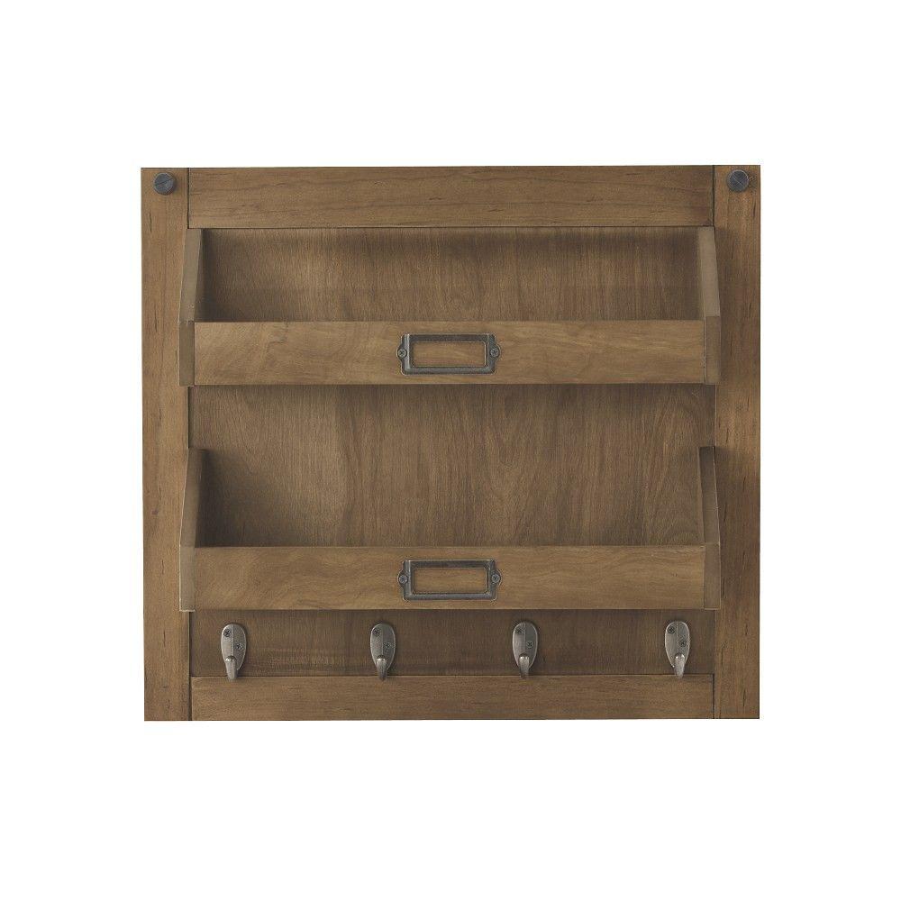 Light Brown Wood Desk Organizers Accessories Office Supplies W Wall Shelf Panel In Rustic Pine