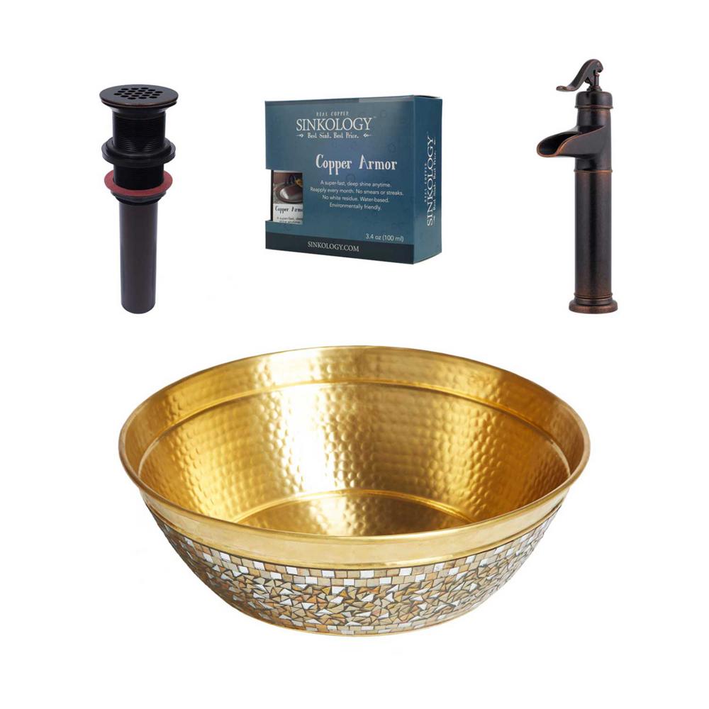 SINKOLOGY Shockley AllInOne Brass Vessel Bath Sink Design Kit with