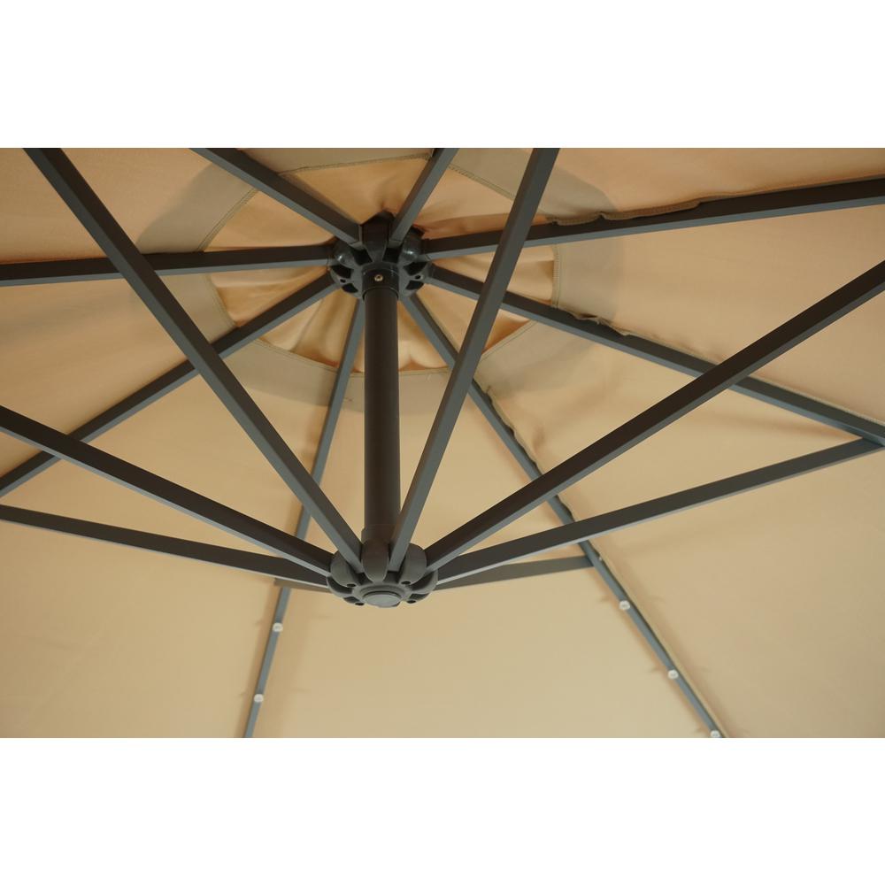 Sun Ray 10 Ft Aluminum Pole Cantilever Solar Patio Umbrella In Taupe 841044 The Home Depot