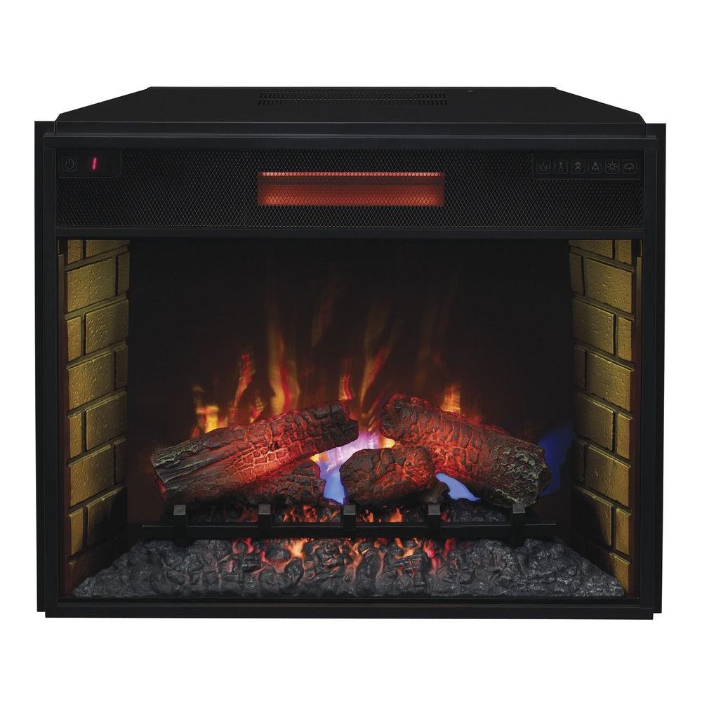 28 in. Infrared Quartz Electric Fireplace Insert with FlushMount Trim Kit85866BB  The Home Depot