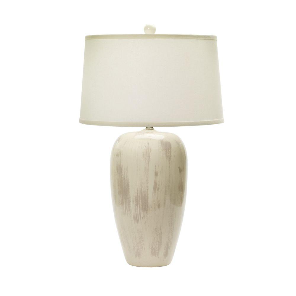 Fangio Lighting 29 in. Rustic Eggshell Crackle Ceramic ...