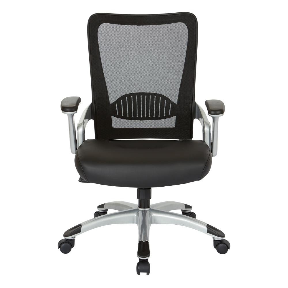 Office Star Products Manager S Chair With Black Faux Leather Seat And   Black Faux Leather Office Star Products Office Chairs Emh69216 U6 64 100 