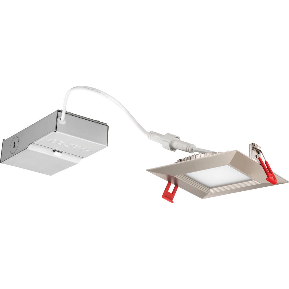 Lithonia Lighting Wafer Square 4 In Brushed Nickel Integrated Led Recessed Kit Lithonia Lighting Wafer Square 4 In Brushed Nickel Integrated Led Recessed Kit