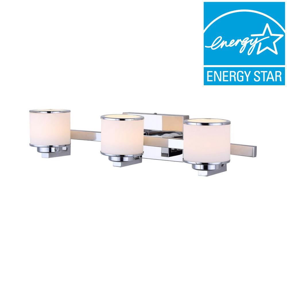 CANARM Foster Chrome LED Vanity Light with Flat Opal GlassLVL106A03CH