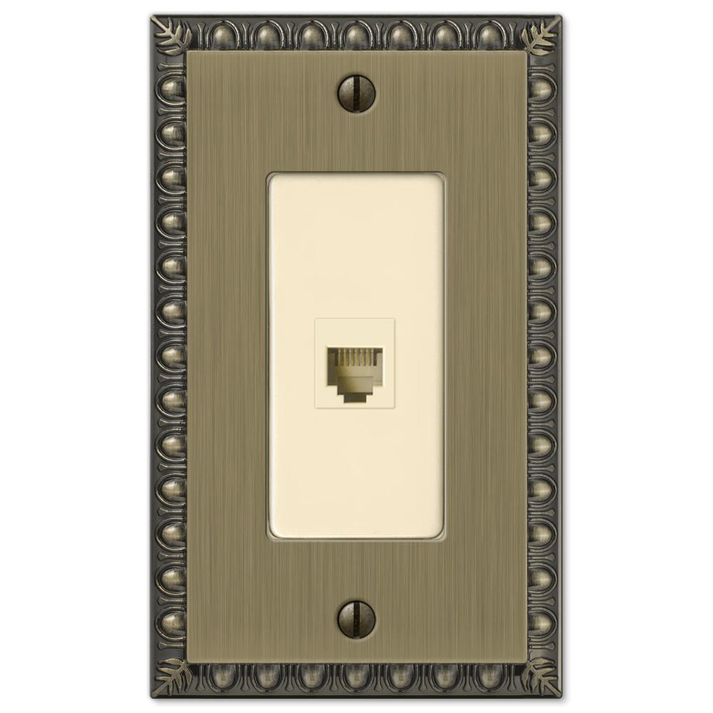 Amerelle Egg And Dart 1 Phone Wall Plate Brushed Brass 90phbb The Home Depot