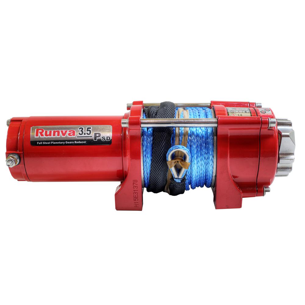 Runva 3,500 lbs. Capacity 12Volt Electric Winch with 50 ft. Synthetic