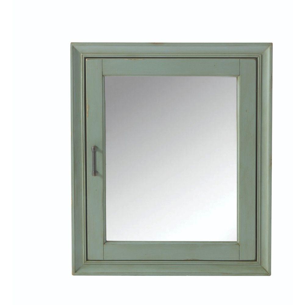 Home Decorators Collection Hazelton 24 In W Bathroom Medicine Cabinet In Antique Green Hzaemc2428 The Home Depot