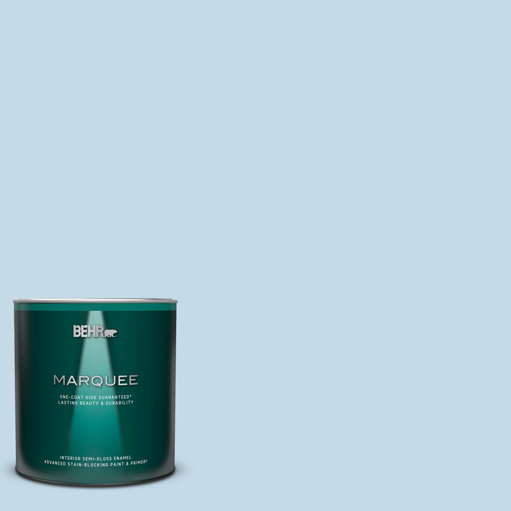 Behr Marquee 1 Qt Home Decorators Collection Hdc Ct 15 Summer Sky Semi Gloss Enamel Interior Paint And Primer The Home Depot