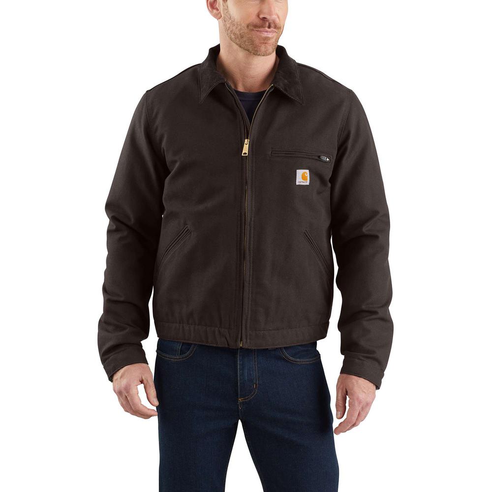 Carhartt Men's Medium Dark Brown Cotton Washed Duck Detroit Jacket ...