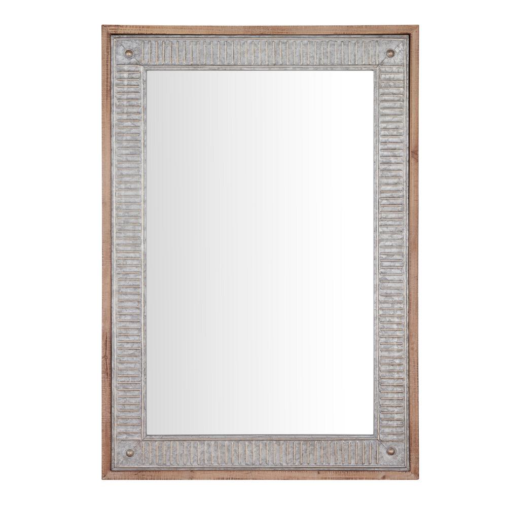 Home Decorators Collection 39 in. H x 27 in. W Rectangle Framed Antiqued Wood and Galvanized Metal Accent Mirror was $149.0 now $74.7 (50.0% off)