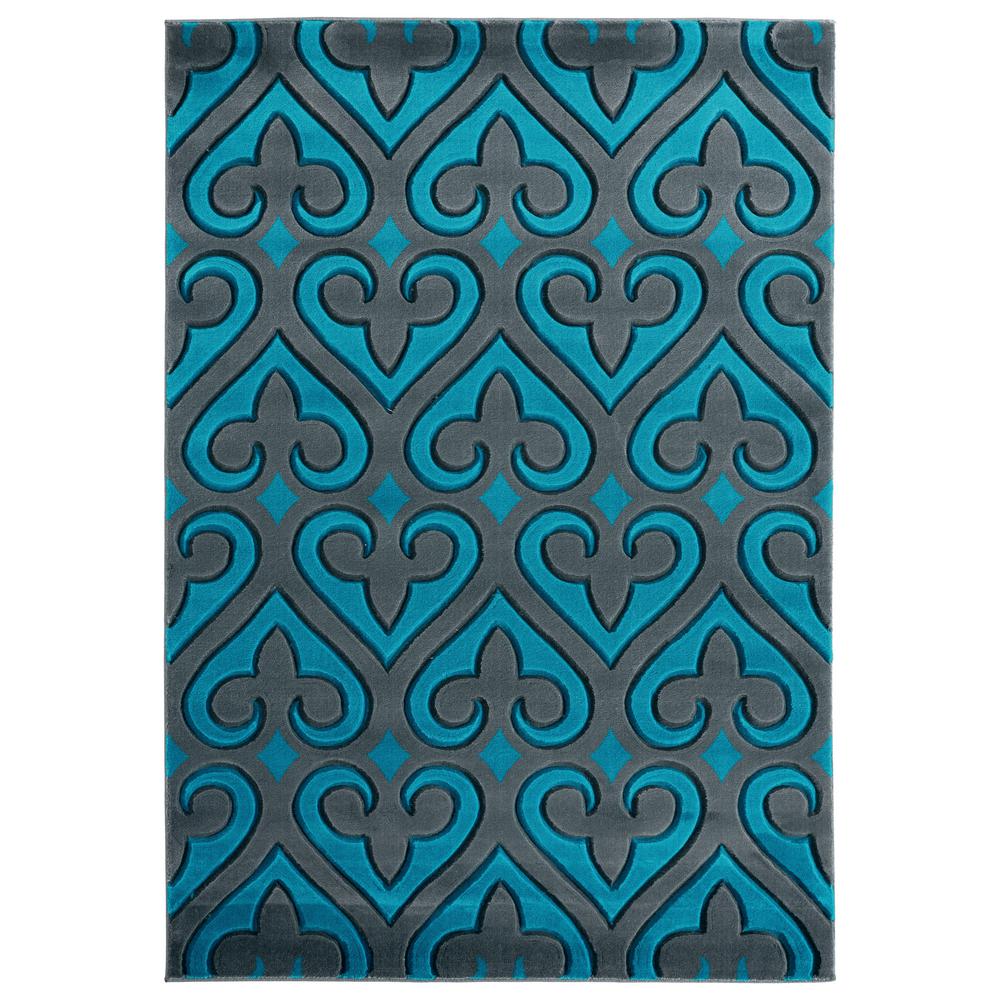 United Weavers Bristol Heartland Turquoise 7 ft. 10 in. x 10 ft. 6